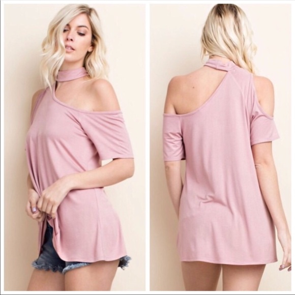 Pink/blush bamboo chocker top! - Picture 2 of 4